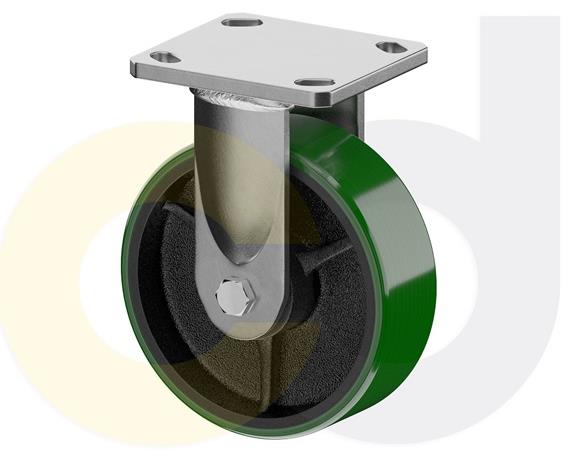 ZINC PLATED CASTERS - POLY ON CAST IRON WHEELS