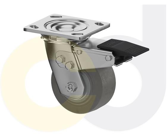 STAINLESS STEEL CASTERS - THERMO-RUBBER WHEELS