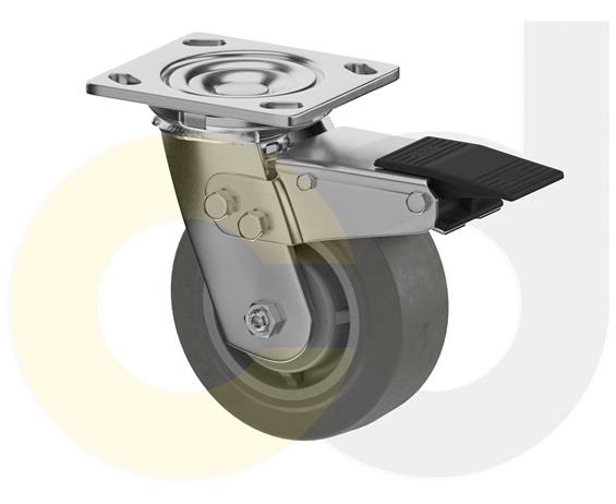 STAINLESS STEEL CASTERS - THERMO-RUBBER WHEELS