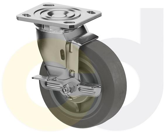 STAINLESS STEEL CASTERS - THERMO-RUBBER WHEELS