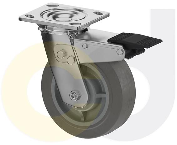 STAINLESS STEEL CASTERS - THERMO-RUBBER WHEELS