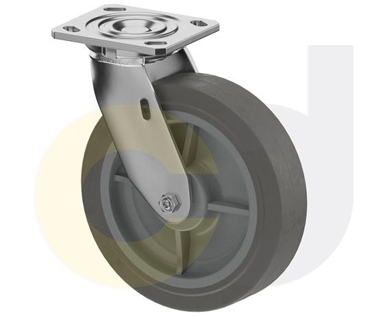 STAINLESS STEEL CASTERS - THERMO-RUBBER WHEELS
