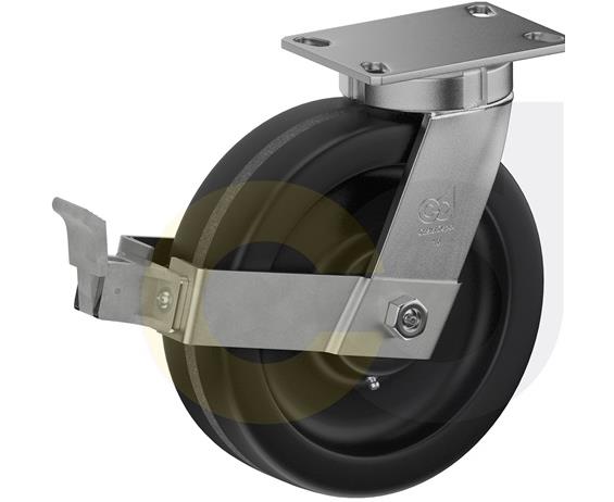 ZINC PLATED KINGPINLESS CASTER- PHENOLIC WHEELS