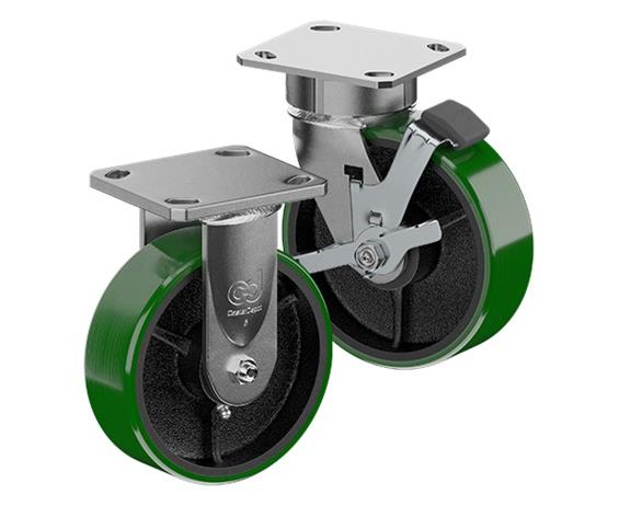 CASTERDEPOT TOP PLATE CASTERS 5.25 X 7.25 - QUIET &amp; FLOOR PROTECTANT - CAP. UP TO 3500 LBS.