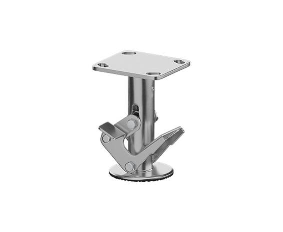 CASTERDEPOT FLOOR LOCKS - TOP PLATE 4 X 4.5 - STAINLESS STEEL PEDAL STYLE