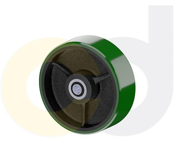 ZINC PLATED CASTERS - POLY ON CAST IRON WHEELS