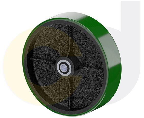 ZINC PLATED CASTERS - POLY ON CAST IRON WHEELS