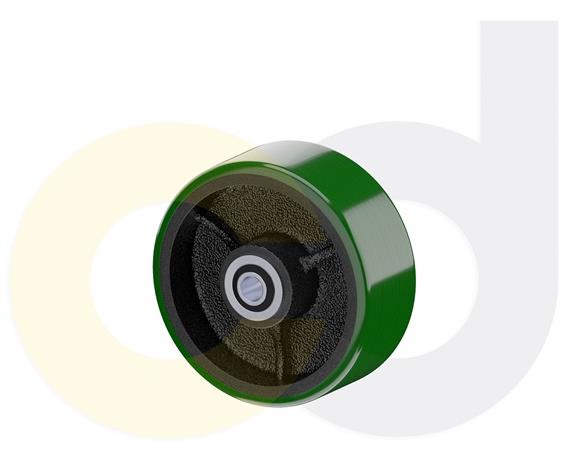 ZINC PLATED CASTERS - POLY ON CAST IRON WHEELS