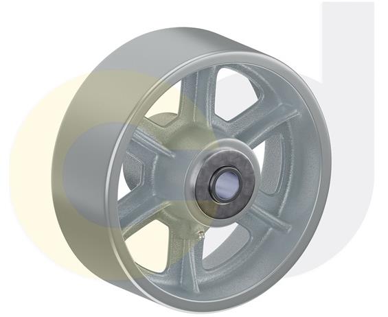 ZINC PLATED KINGPINLESS CASTER- CAST IRON WHEELS