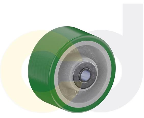 ZINC PLATED KINGPINLESS CASTER- POLY ON CAST IRON WHEELS