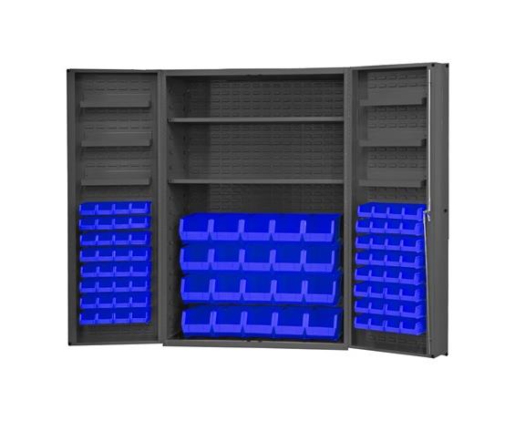 HEAVY DUTY ALL-WELDED BIN &amp; SHELF 14 GA. STEEL STORAGE CABINETS