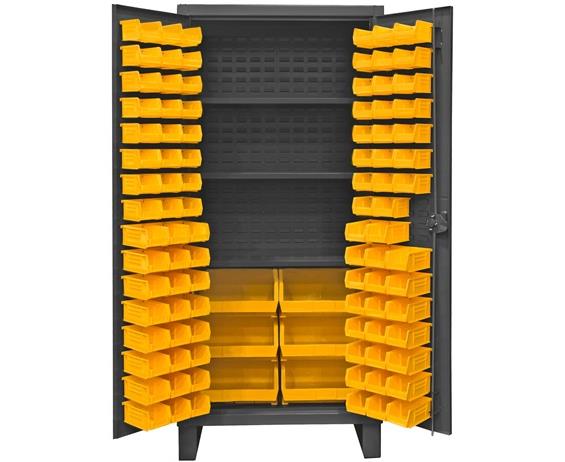 HEAVY DUTY STORAGE CABINETS WITH HOOK-ON BINS