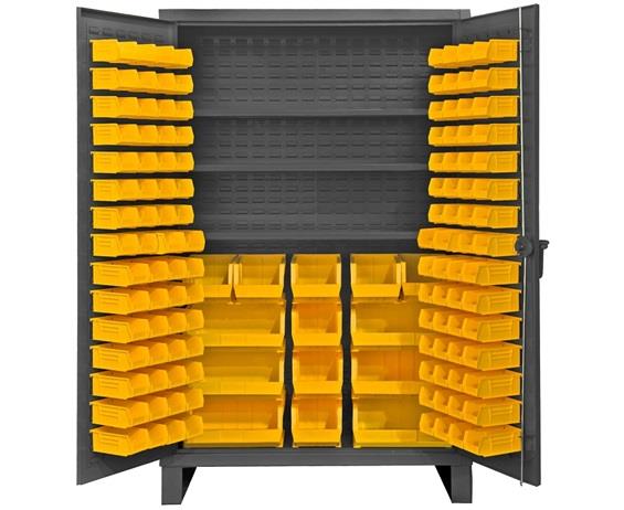 HEAVY DUTY STORAGE CABINETS WITH HOOK-ON BINS