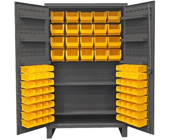 HEAVY DUTY STORAGE CABINETS WITH HOOK-ON BINS