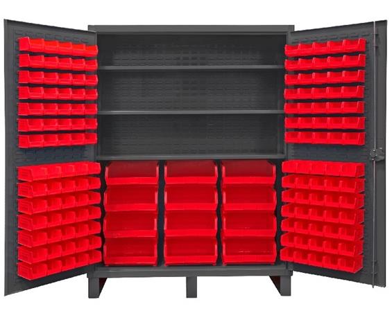 HEAVY DUTY STORAGE CABINETS WITH HOOK-ON BINS