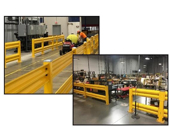 WAREHOUSE SAFETY GUARD RAIL SYSTEM