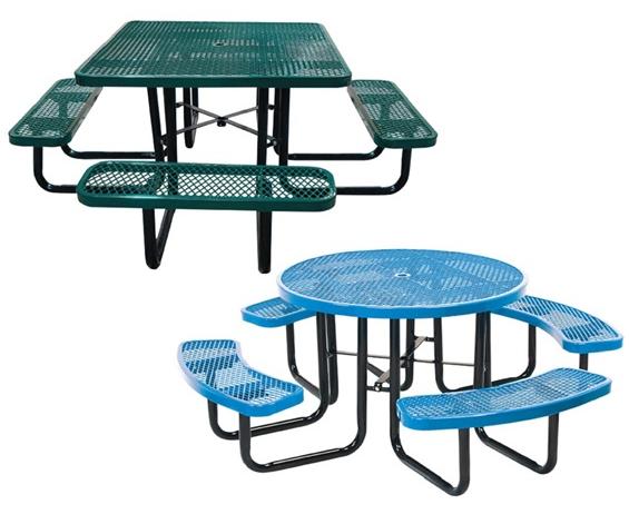 EXPANDED METAL 46" ROUND &amp; SQUARE TABLES