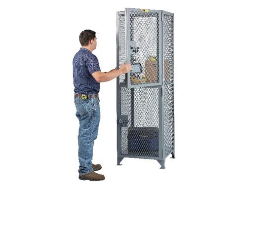 ALL-WELDED TWO COMPARTMENT COMPACT STORAGE LOCKER