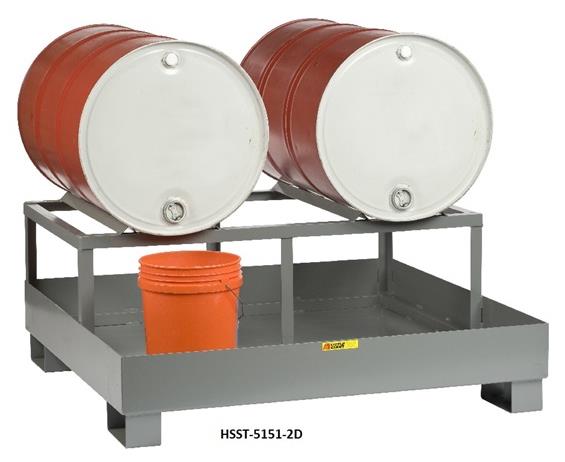 ALL-WELDED SPILL CONTROL PLATFORM WITH DRUM RACK