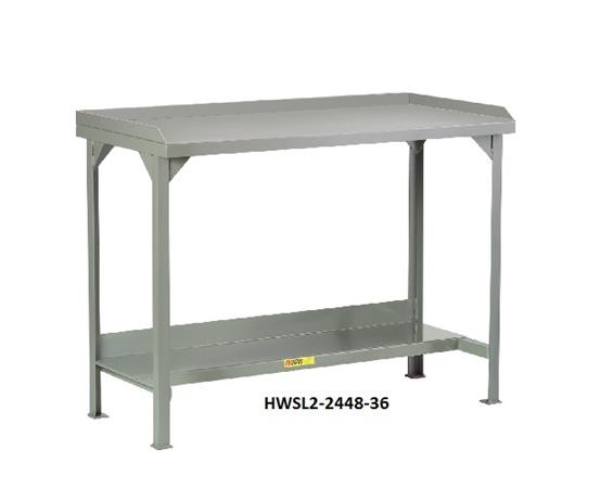 ALL-WELDED STEEL WORKBENCHES WITH BACK &amp; END STOPS