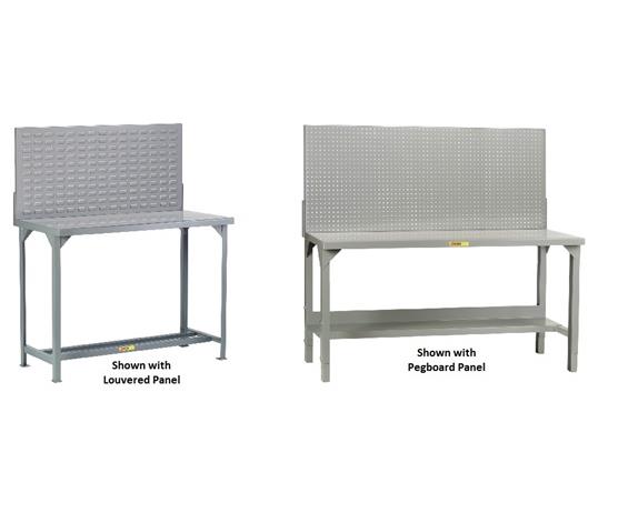 ALL-WELDED STEEL WORKBENCHES WITH PEGBOARD OR LOUVERED PANELS