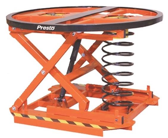 AUTOMATIC PALLET POSITIONER WITH SPRING