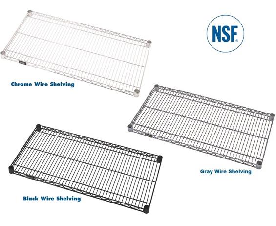 CHROME, GREEN, GRAY &amp; BLACK EPOXY WIRE SHELVING