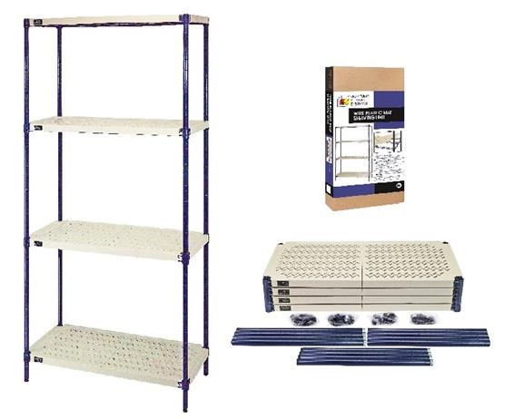 WIRE PLASTIC MAT SHELVING UNITS