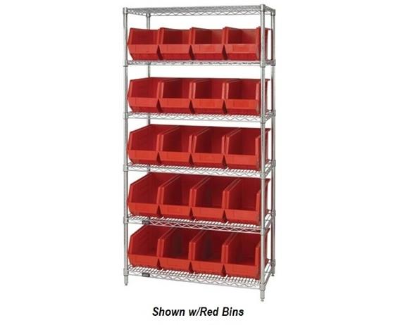 CHROME WIRE SHELVING UNITS WITH ULTRA BINS