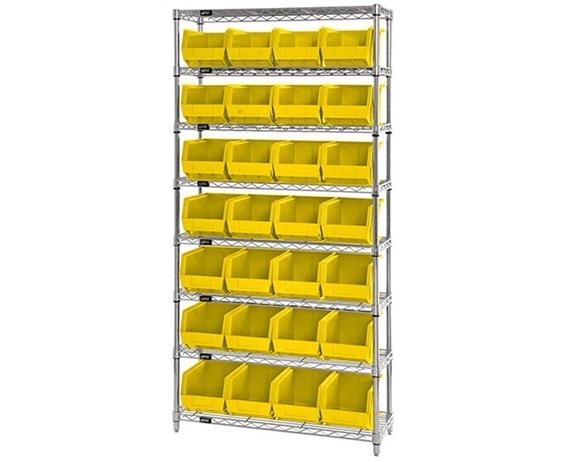 CHROME WIRE SHELVING UNITS WITH ULTRA BINS