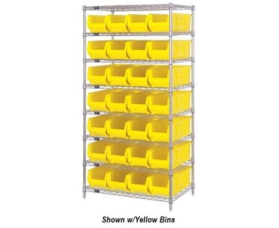 CHROME WIRE SHELVING UNITS WITH HULK CONTAINERS