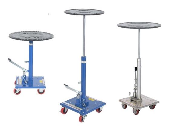 HYDRAULIC POST TABLES WITH ROUNDED TOPS