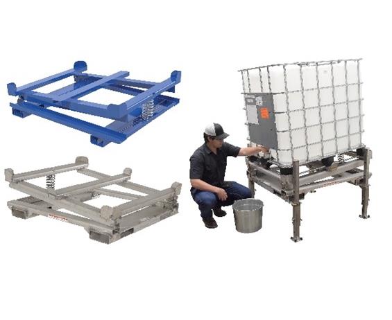 ADJUSTABLE IBC TILT STANDS WITH FORK POCKETS