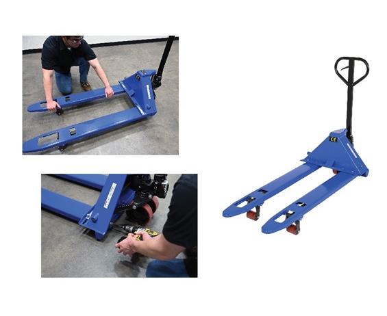 PALLET TRUCK WITH ADJUSTABLE FORKS