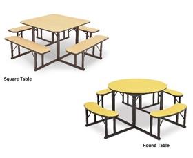 SQUARE &amp; ROUND CAFETERIA TABLES