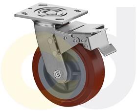 ZINC PLATED CASTERS - THERMO-URETHANE WHEELS
