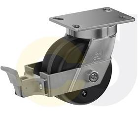 ZINC PLATED KINGPINLESS CASTER- PHENOLIC WHEELS