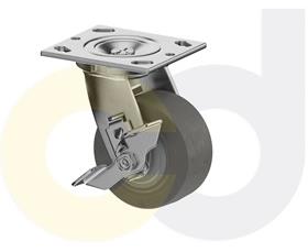 ZINC PLATED CASTERS - THERMO-RUBBER WHEELS
