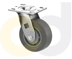 ZINC PLATED CASTERS - THERMO-RUBBER WHEELS