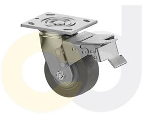 ZINC PLATED CASTERS - THERMO-RUBBER WHEELS