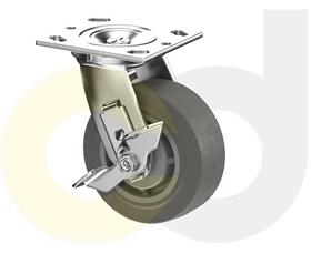ZINC PLATED CASTERS - THERMO-RUBBER WHEELS