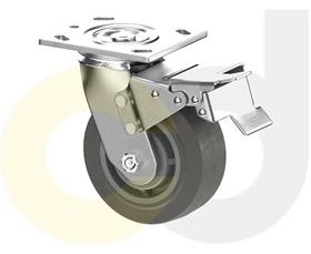 ZINC PLATED CASTERS - THERMO-RUBBER WHEELS