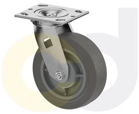 ZINC PLATED CASTERS - THERMO-RUBBER WHEELS