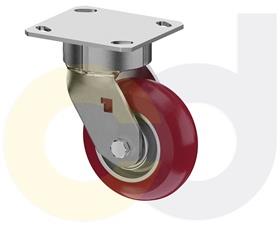 ZINC PLATED CASTERS - POLY ON ALUMINUM WHEELS