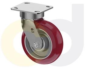 ZINC PLATED CASTERS - POLY ON ALUMINUM WHEELS