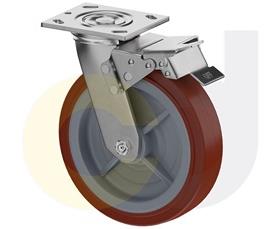 ZINC PLATED CASTERS - THERMO-URETHANE WHEELS