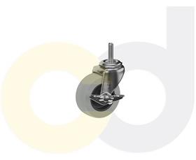 THREADED STEM CASTERS - THERMO-RUBBER WHEELS