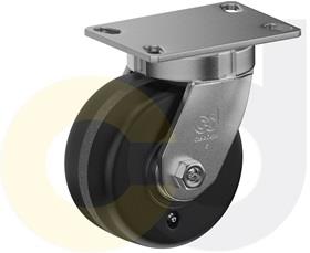 ZINC PLATED KINGPINLESS CASTER- PHENOLIC WHEELS