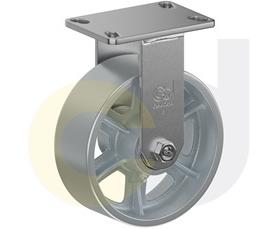 ZINC PLATED KINGPINLESS CASTER- CAST IRON WHEELS