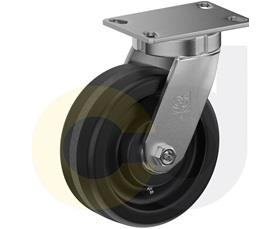 ZINC PLATED KINGPINLESS CASTER- PHENOLIC WHEELS